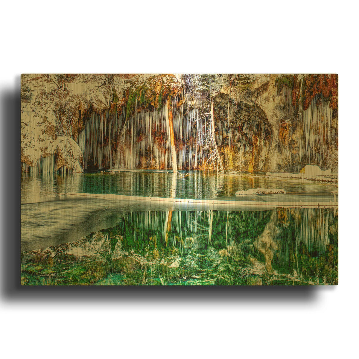 'Serene Chill - Hanging Lake Colorado' By Lena Owens Gold Metal Wall Art
