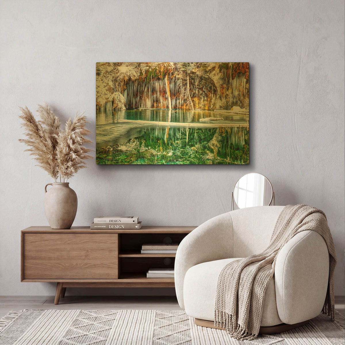 'Serene Chill - Hanging Lake Colorado' By Lena Owens Gold Metal Wall Art