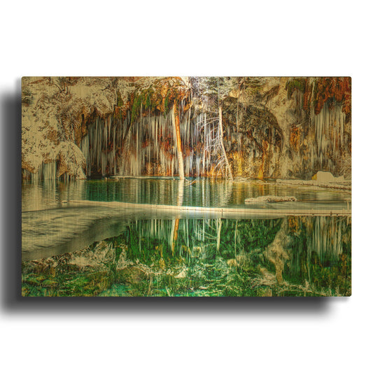'Serene Chill - Hanging Lake Colorado' By Lena Owens Gold Metal Wall Art