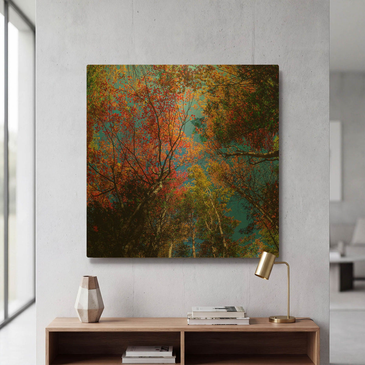 'Colorful Autumn' By Lena Owens Gold Metal Wall Art