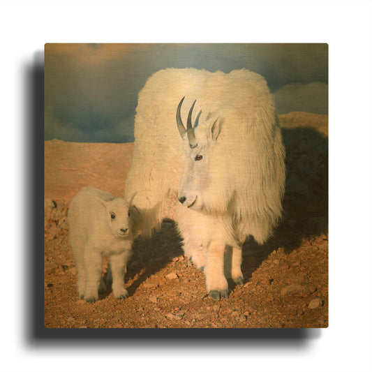 'Above The Clouds Mother and Kid' By Lena Owens Gold Metal Wall Art
