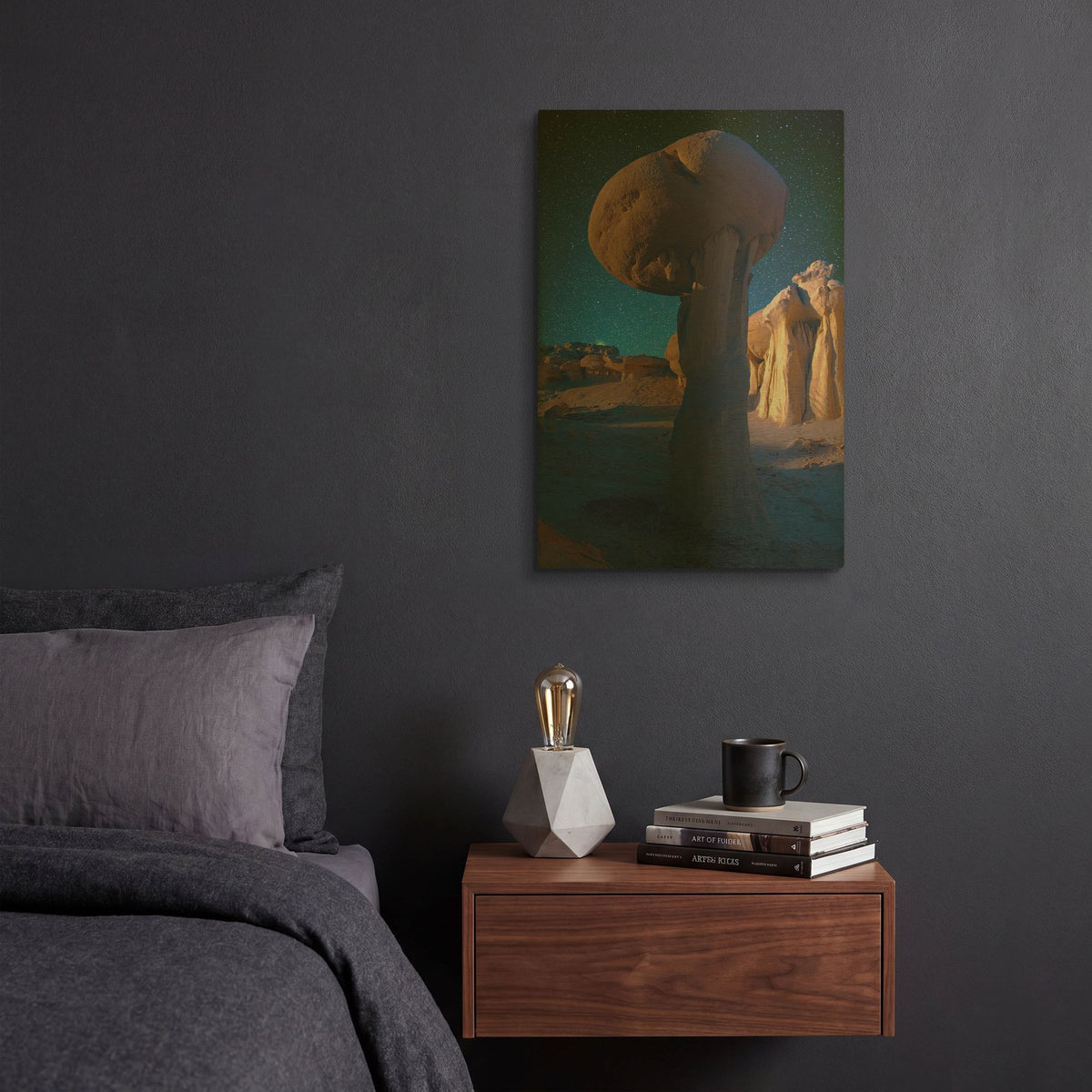 'Just a Rock in the Valley of Dreams' By Lena Owens Gold Metal Wall Art