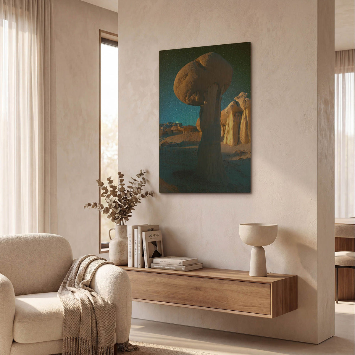 'Just a Rock in the Valley of Dreams' By Lena Owens Gold Metal Wall Art