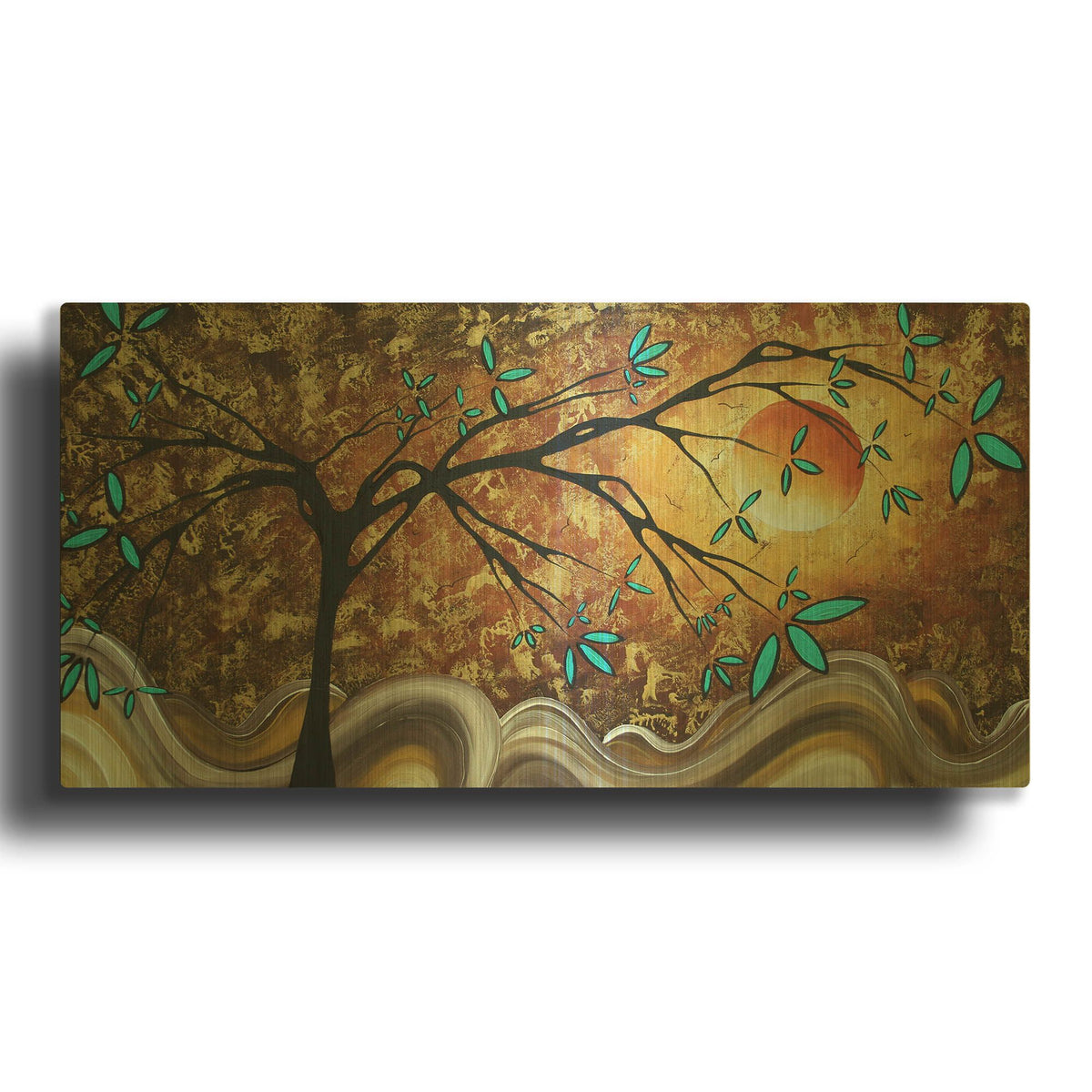 'Apricot Moon' By Megan Duncanson Gold Metal Wall Art