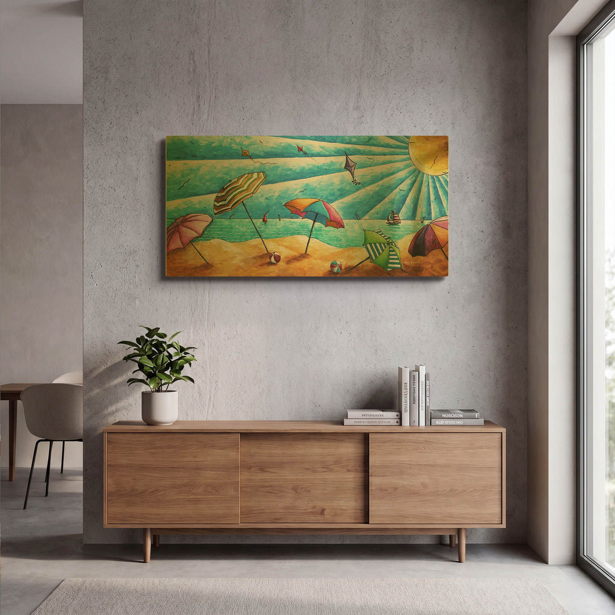 'Beach Life I' By Megan Duncanson Gold Metal Wall Art