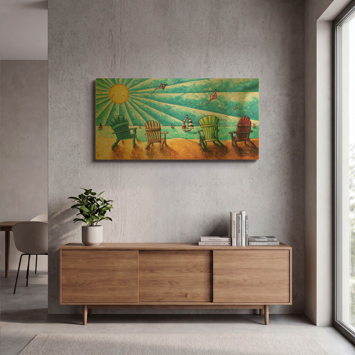 'Beach Life II' By Megan Duncanson Gold Metal Wall Art