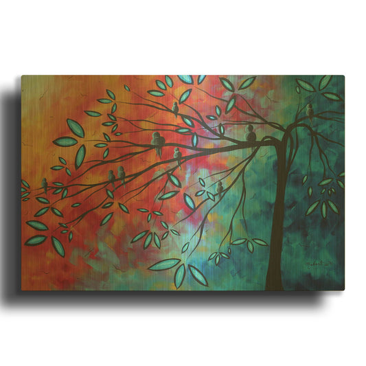 'Birds & Blossoms' By Megan Duncanson Gold Metal Wall Art