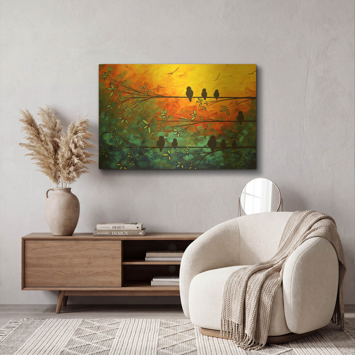 'Birds of a Feather' By Megan Duncanson Gold Metal Wall Art