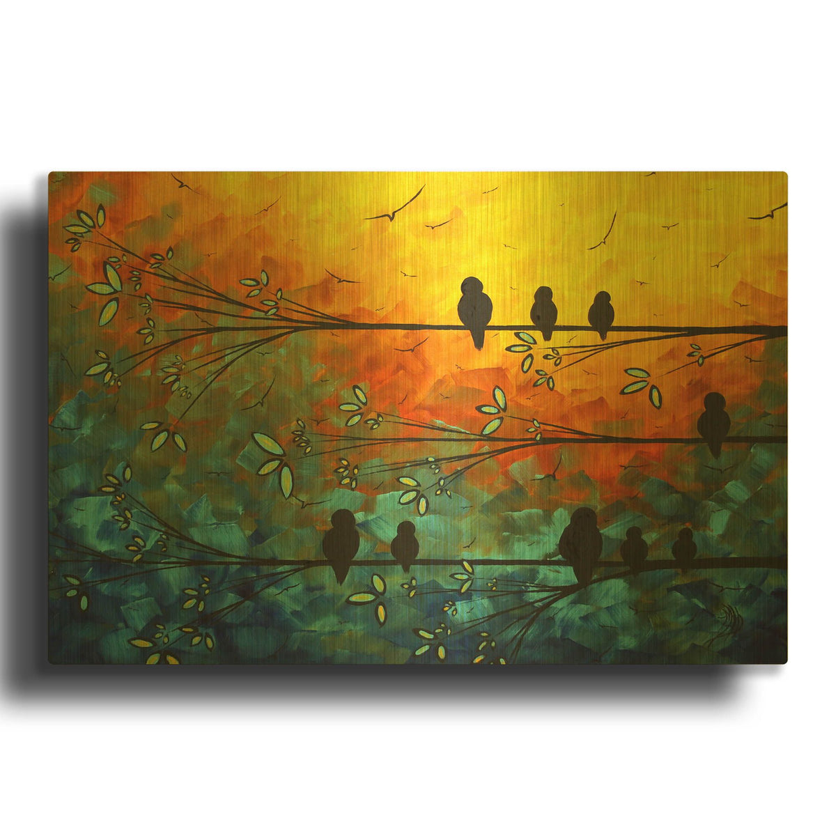 'Birds of a Feather' By Megan Duncanson Gold Metal Wall Art