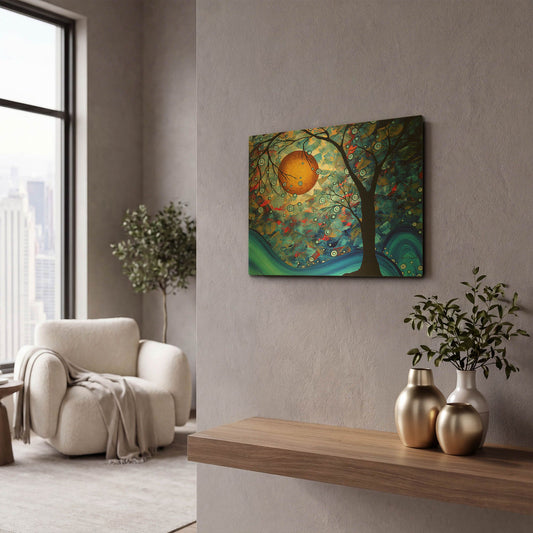 'Blue Essence' By Megan Duncanson Gold Metal Wall Art