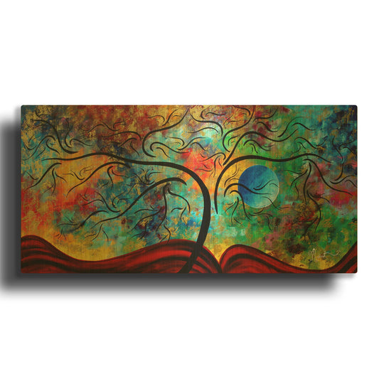 'Blue Moon Rising' By Megan Duncanson Gold Metal Wall Art