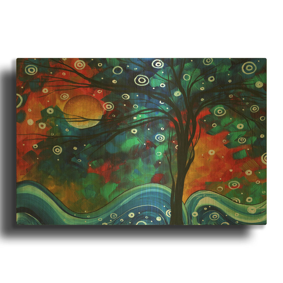 'First Snow Fall' By Megan Duncanson Gold Metal Wall Art