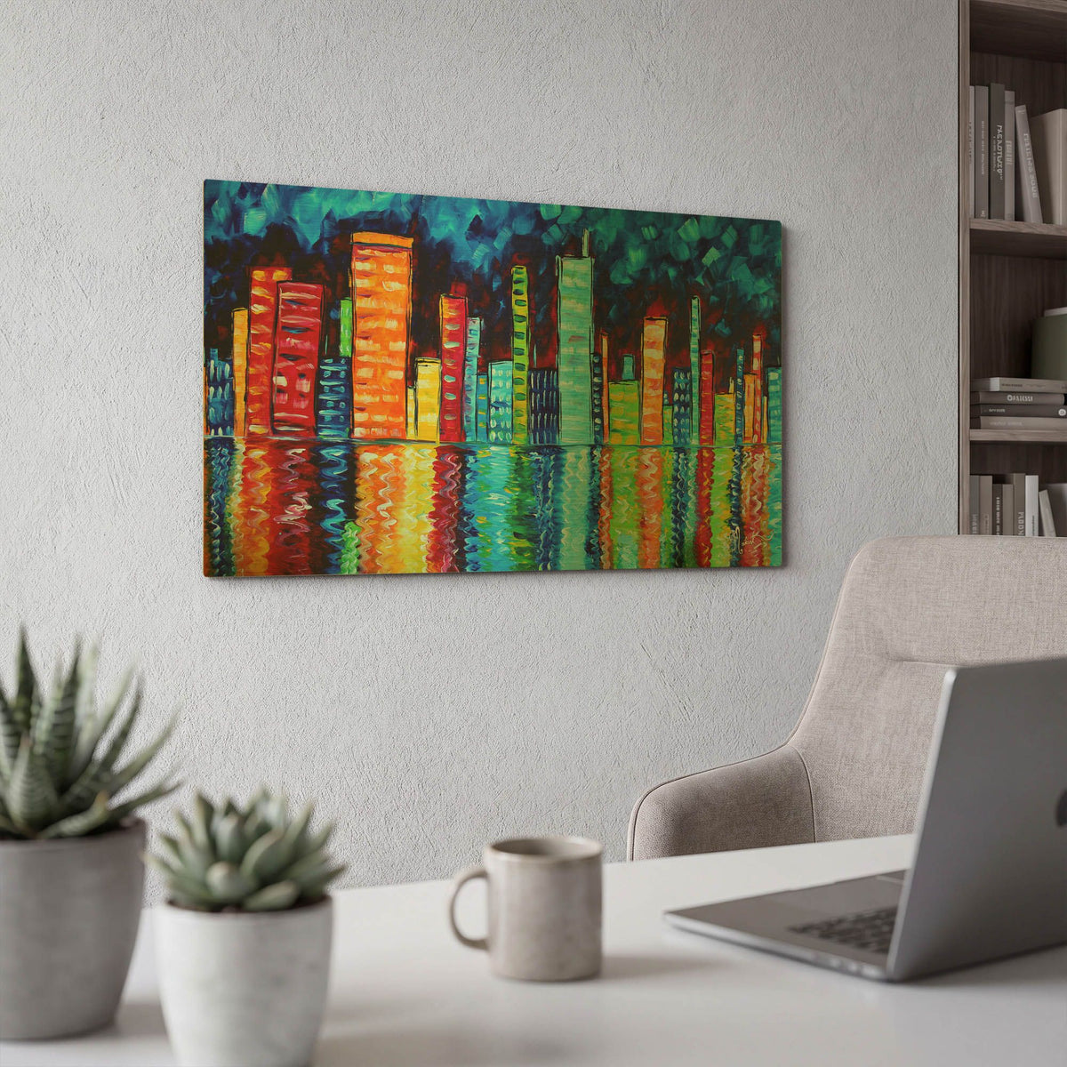 'City Nights II' By Megan Duncanson Gold Metal Wall Art