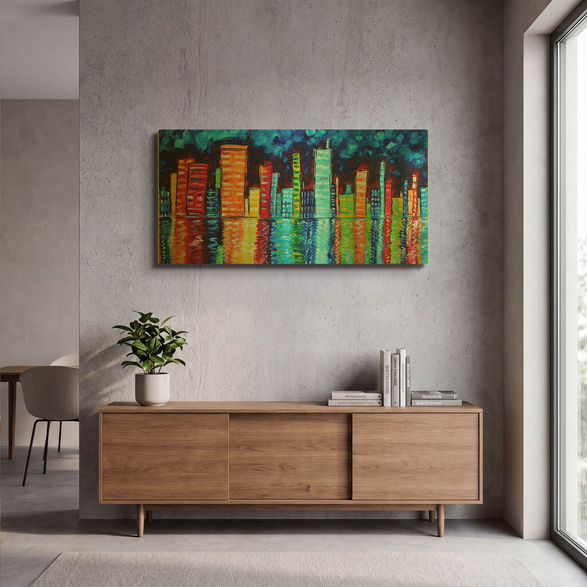 'City Nights II' By Megan Duncanson Gold Metal Wall Art