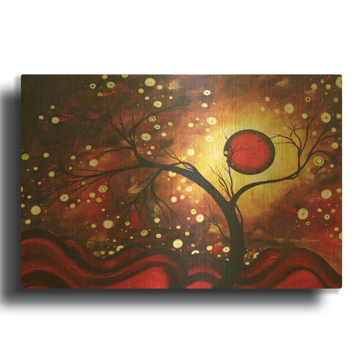 'Glowing Orb' By Megan Duncanson Gold Metal Wall Art