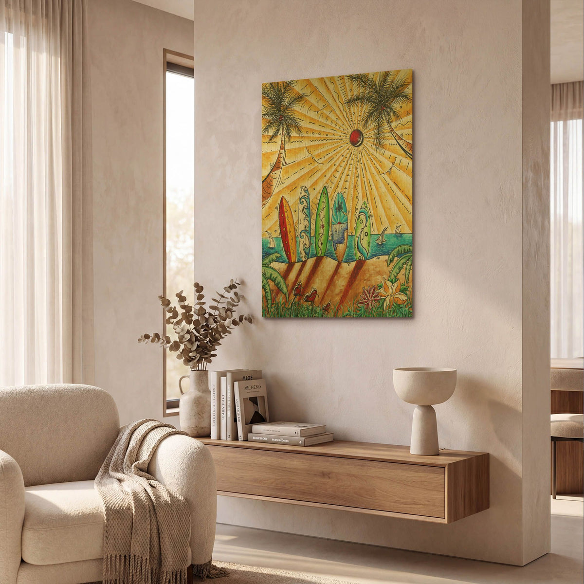 'Summer Break' By Megan Duncanson Gold Metal Wall Art