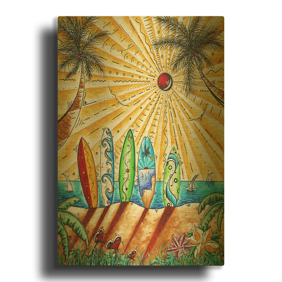 'Summer Break' By Megan Duncanson Gold Metal Wall Art