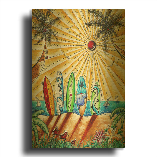 'Summer Break' By Megan Duncanson Gold Metal Wall Art