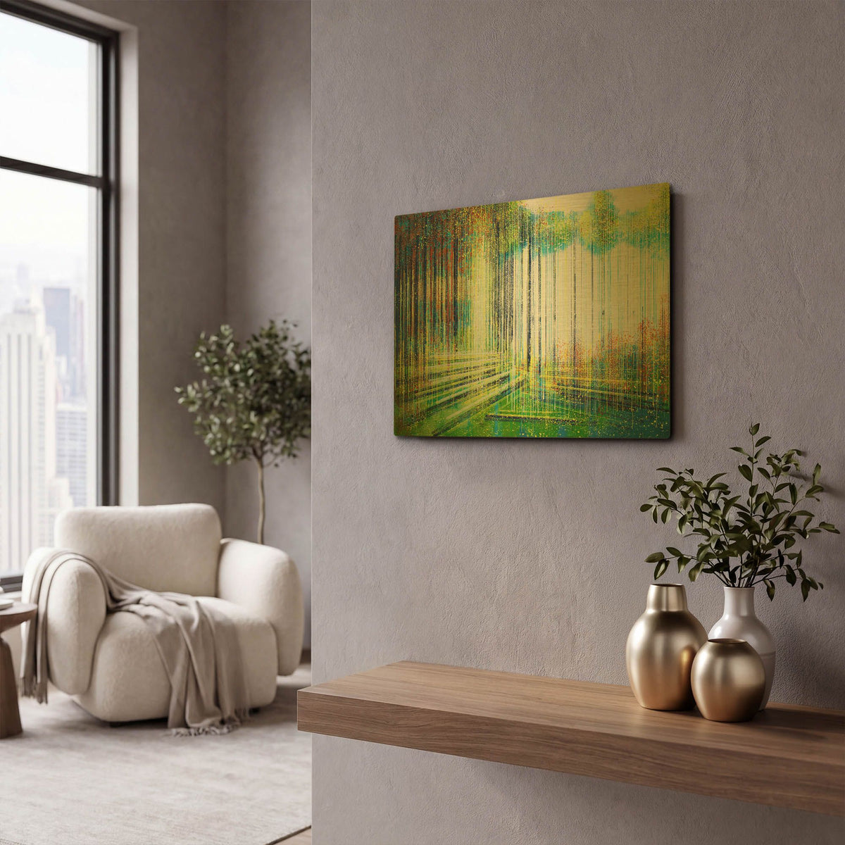 'Forest in Spring' By Marc Todd Gold Metal Wall Art