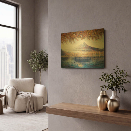 'Autumn in Japan' By Marc Todd Gold Metal Wall Art