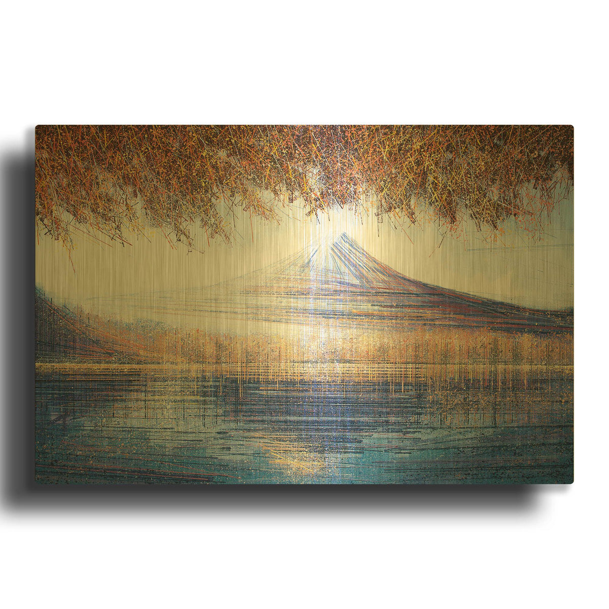 'Autumn in Japan' By Marc Todd Gold Metal Wall Art