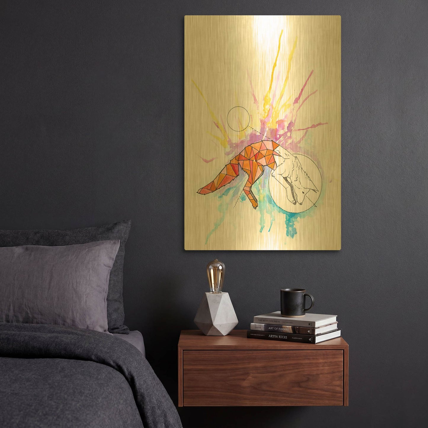 'fox' By Craig Snodgrass Gold Metal Wall Art