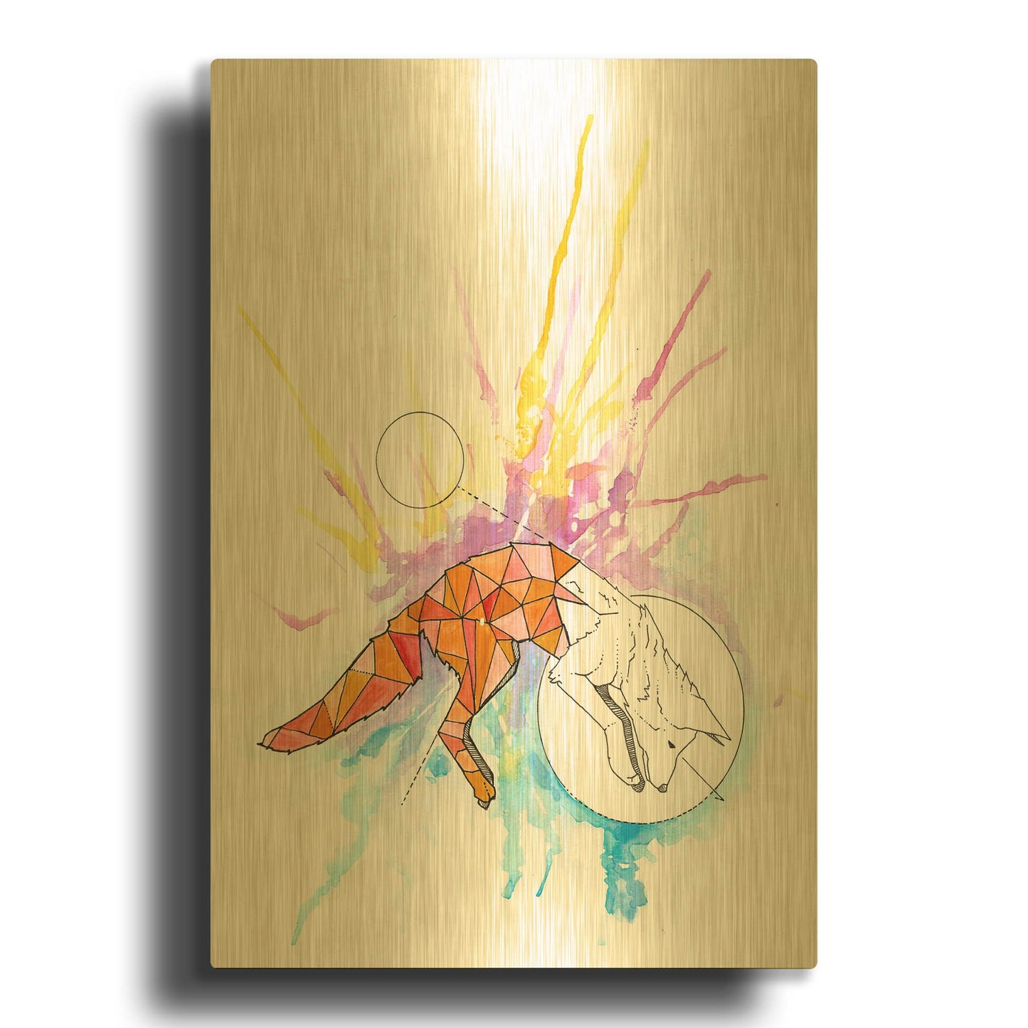 'fox' By Craig Snodgrass Gold Metal Wall Art