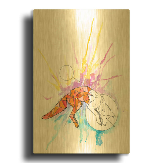 'fox' By Craig Snodgrass Gold Metal Wall Art
