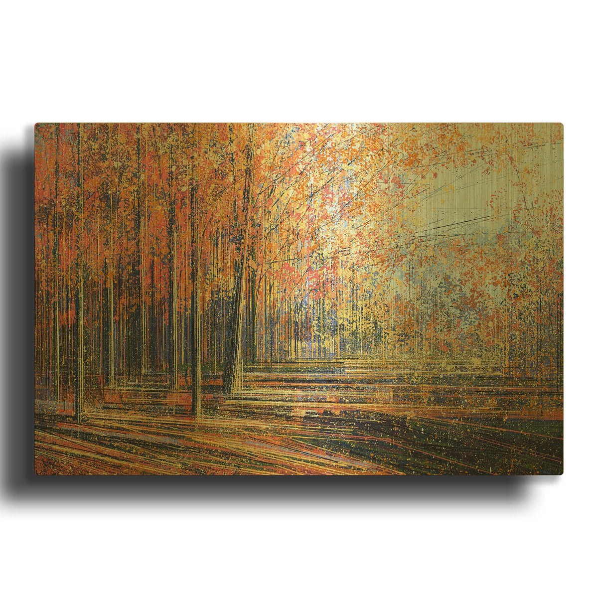 'Forest In Autumn' By Marc Todd Gold Metal Wall Art