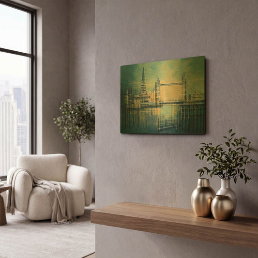'London At Twilight' By Marc Todd Gold Metal Wall Art