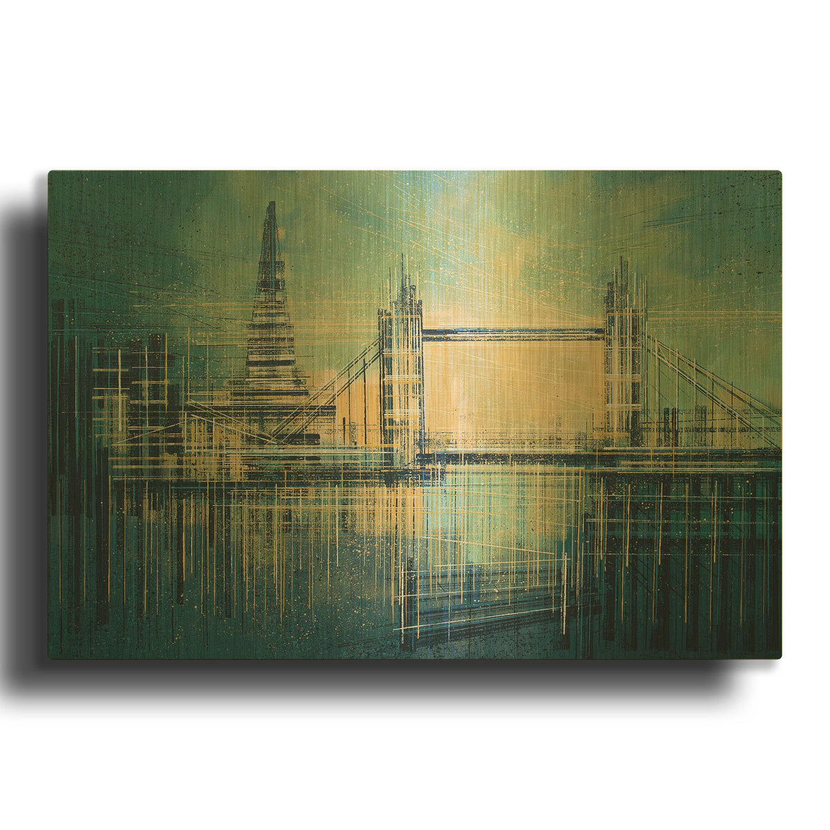 'London At Twilight' By Marc Todd Gold Metal Wall Art