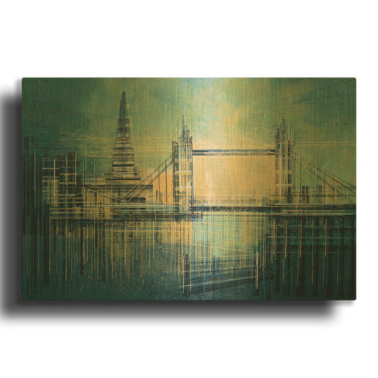 'London At Twilight' By Marc Todd Gold Metal Wall Art