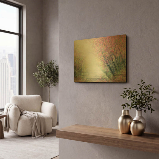'Forest Path In Spring' By Marc Todd Gold Metal Wall Art