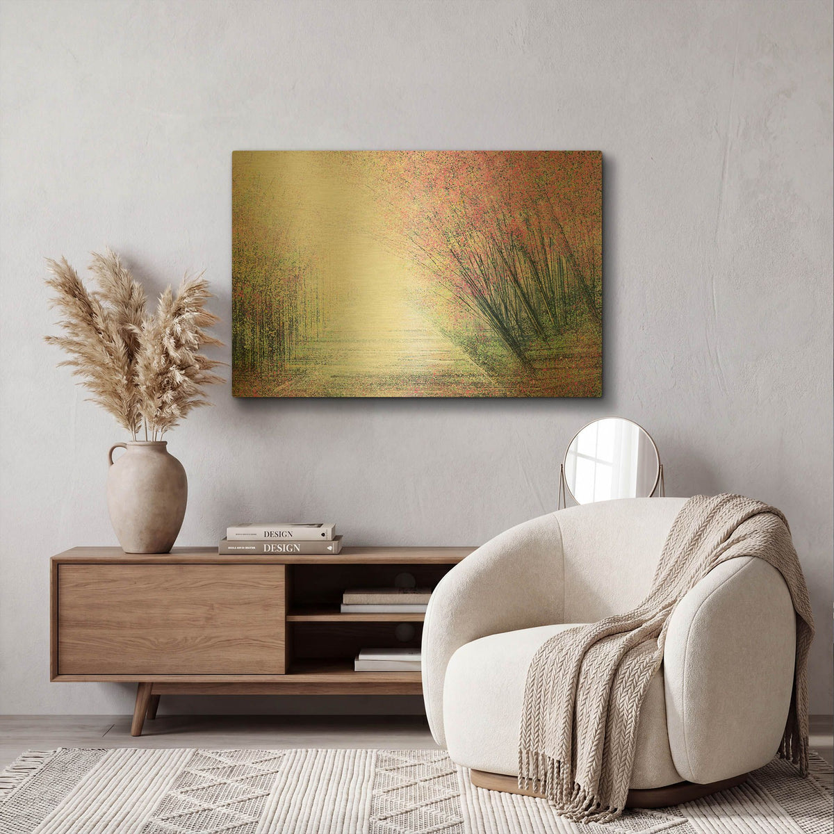 'Forest Path In Spring' By Marc Todd Gold Metal Wall Art