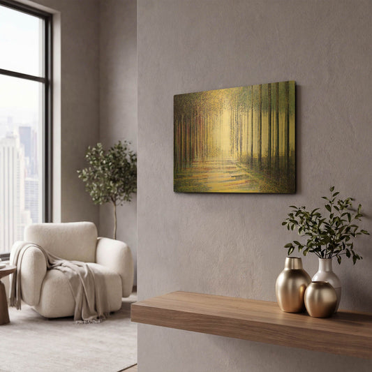 'Tree-Line At Twilight' By Marc Todd Gold Metal Wall Art