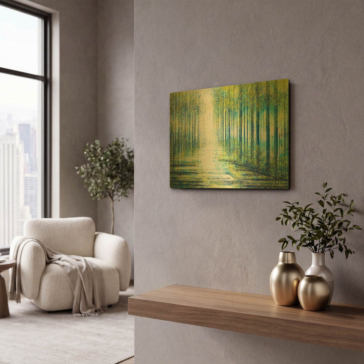 'Forest Path At Twilight' By Marc Todd Gold Metal Wall Art