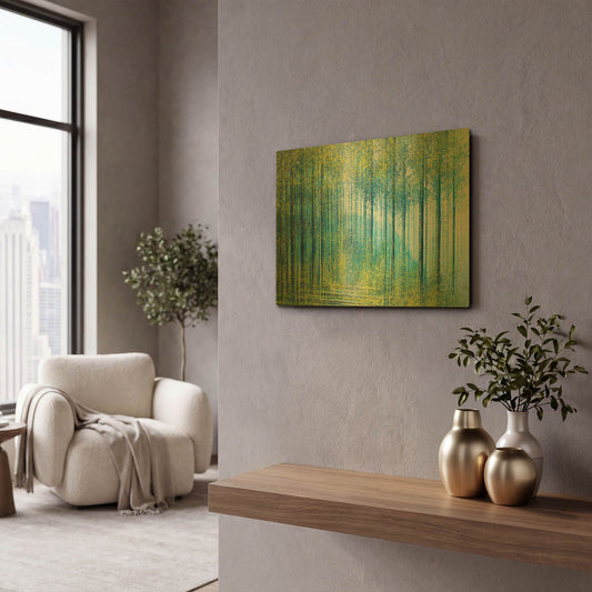 'Spring Light In The Forest' By Marc Todd Gold Metal Wall Art