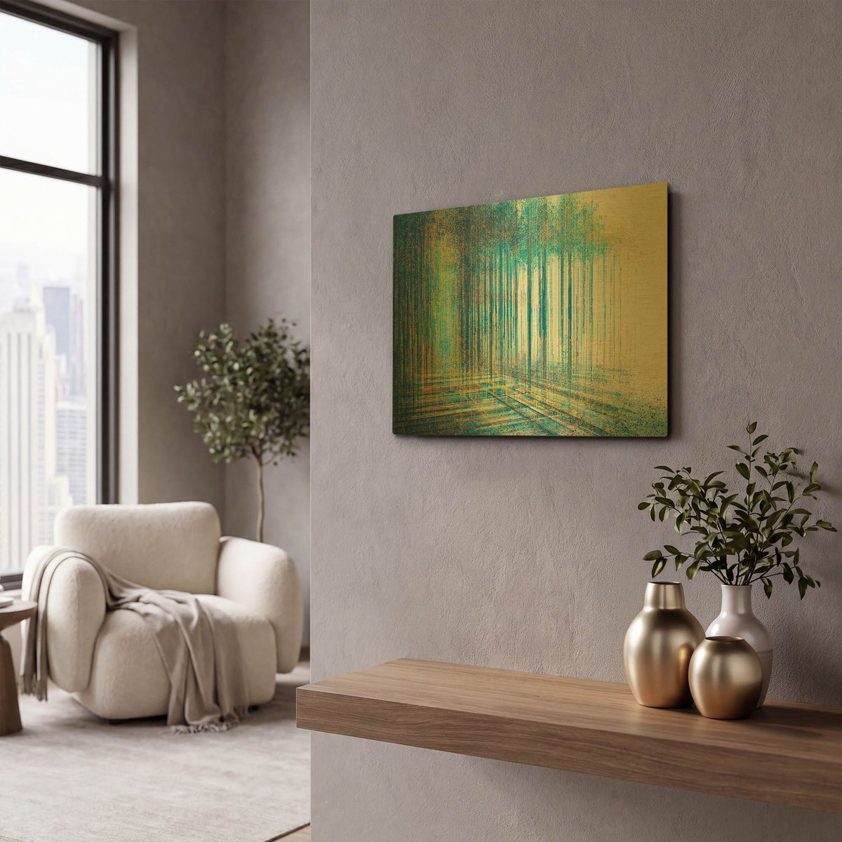 'Forest Edge At Twilight' By Marc Todd Gold Metal Wall Art