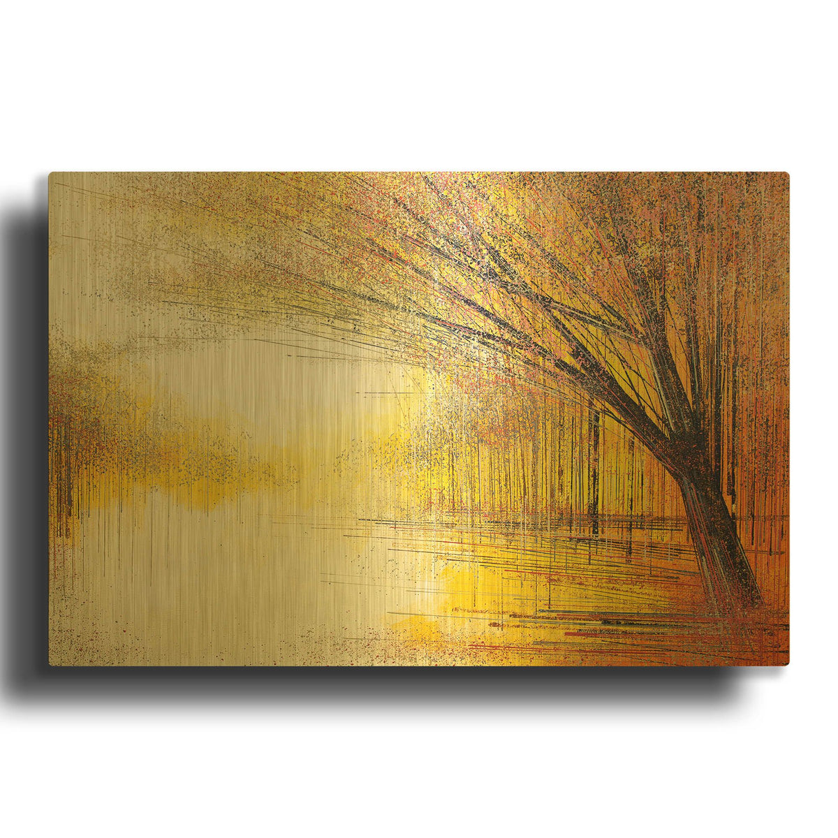 'Trees In A Golden Glow' By Marc Todd Gold Metal Wall Art