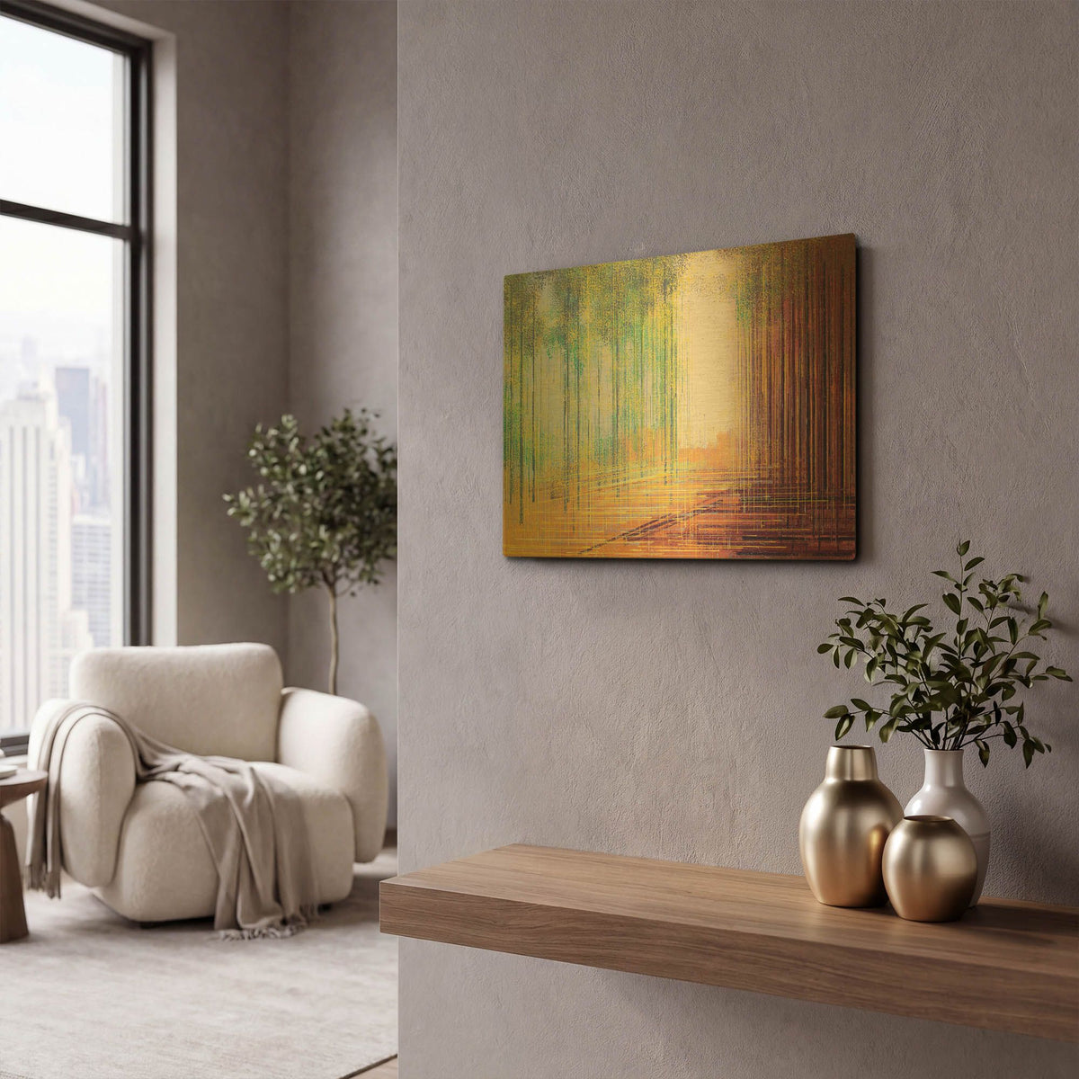 'Morning in the Forest' By Marc Todd Gold Metal Wall Art