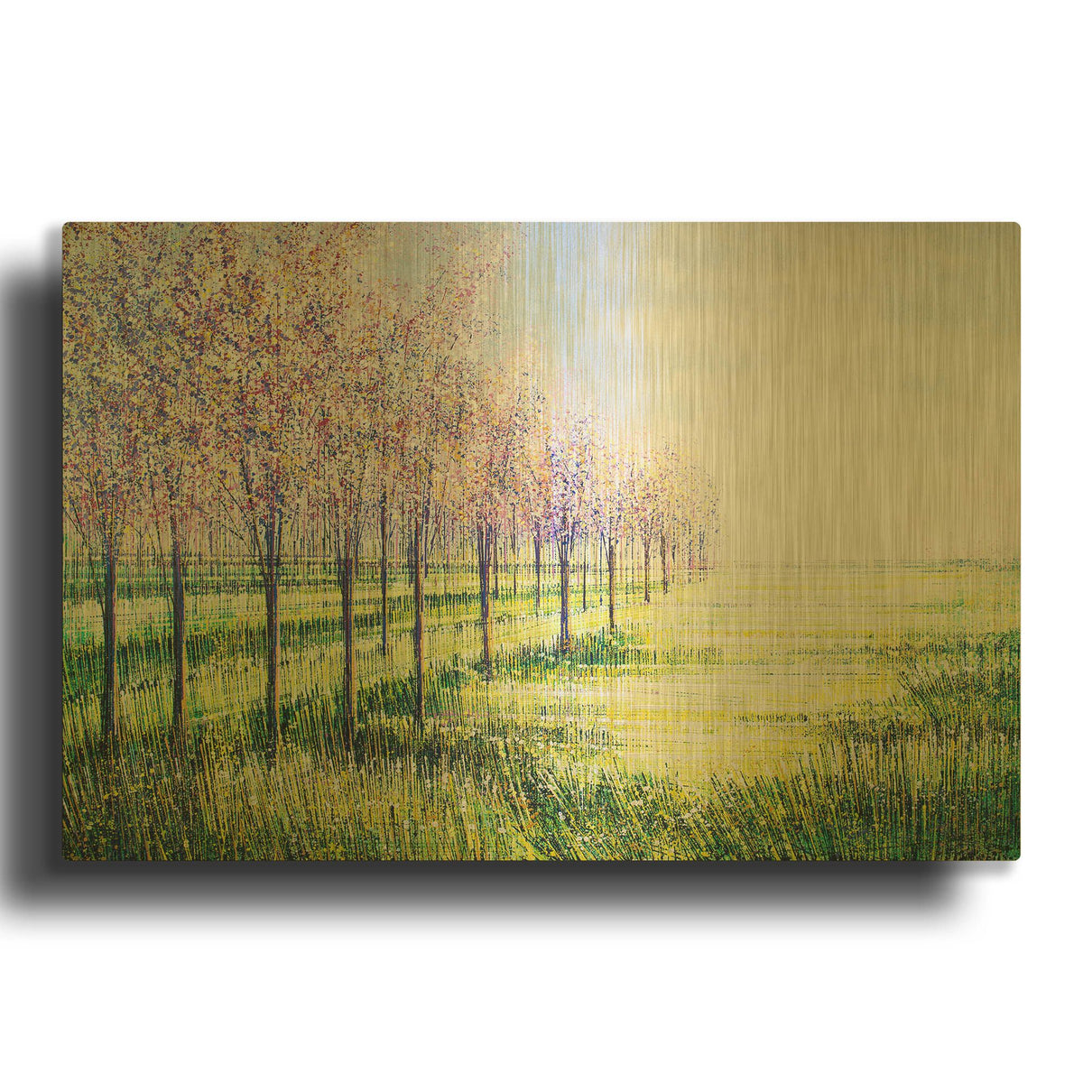 'Orchard Trees In Blossom' By Marc Todd Gold Metal Wall Art