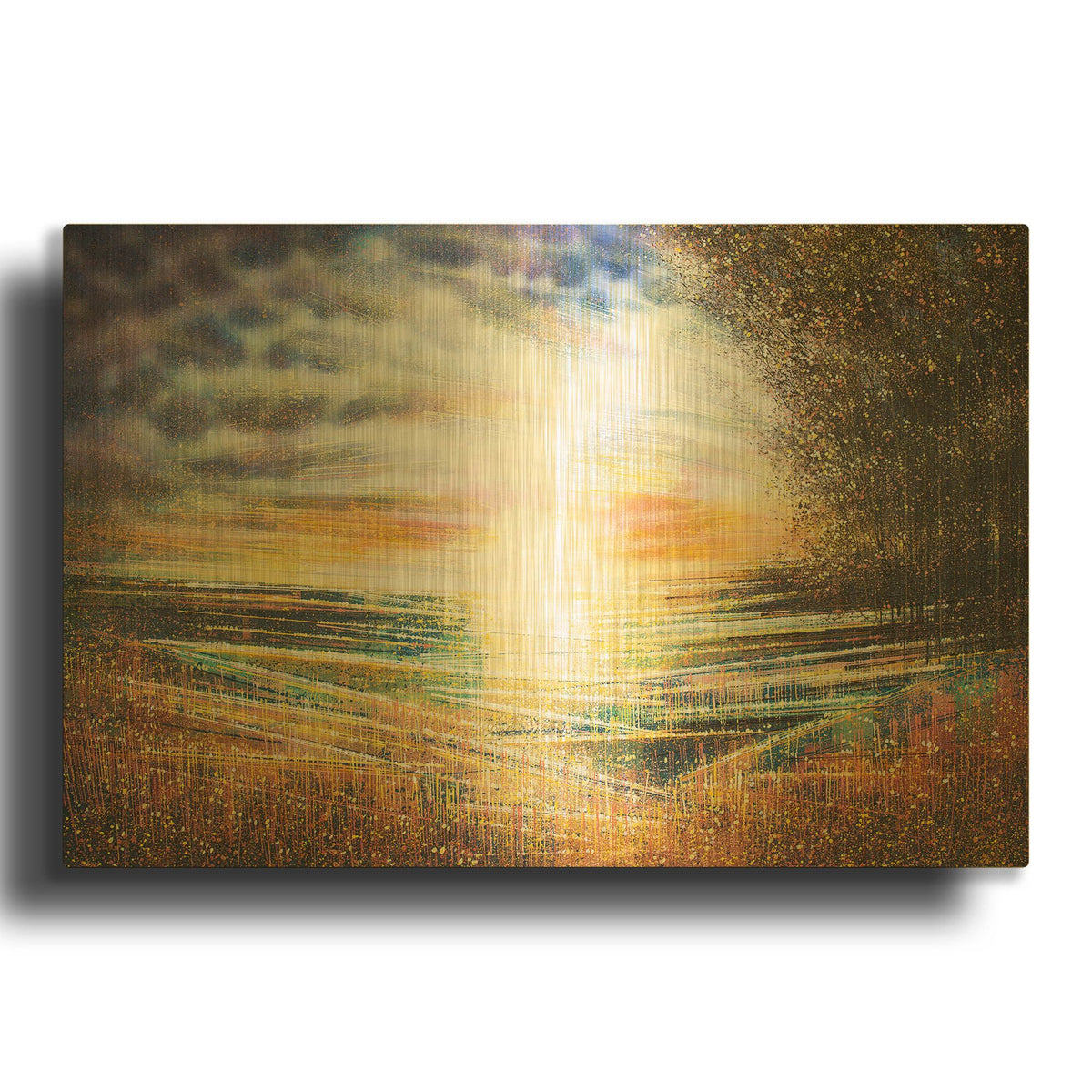 'Meadow at Sunset' By Marc Todd Gold Metal Wall Art