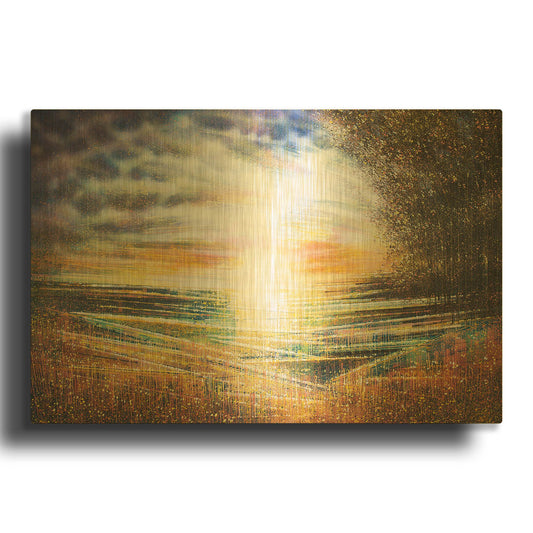 'Meadow at Sunset' By Marc Todd Gold Metal Wall Art