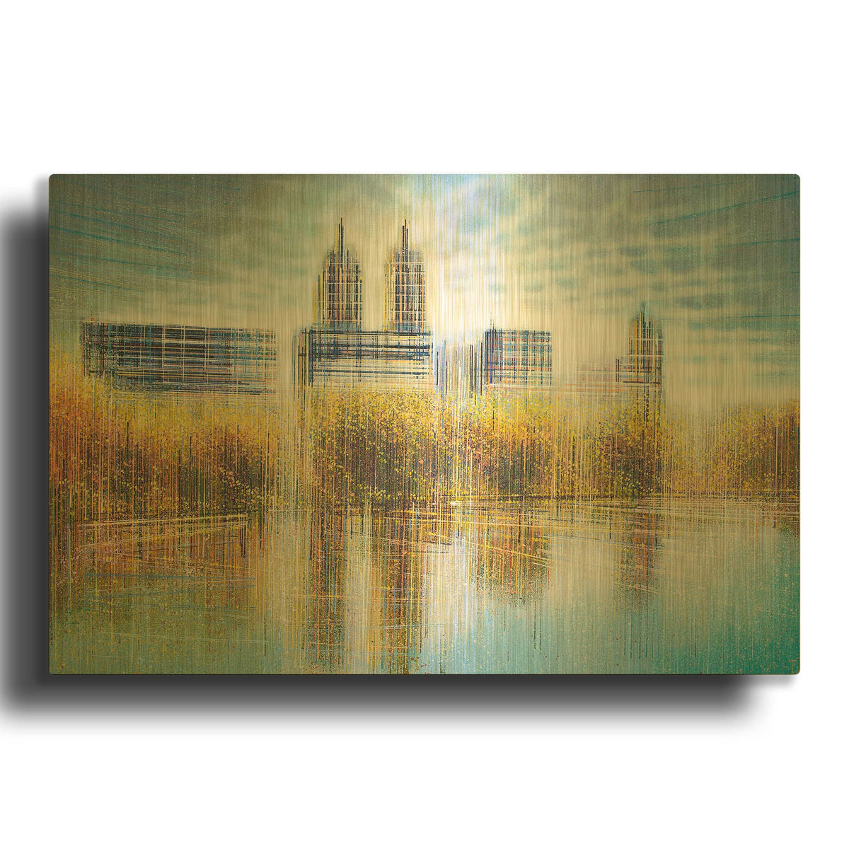 'Autumn in New York' By Marc Todd Gold Metal Wall Art