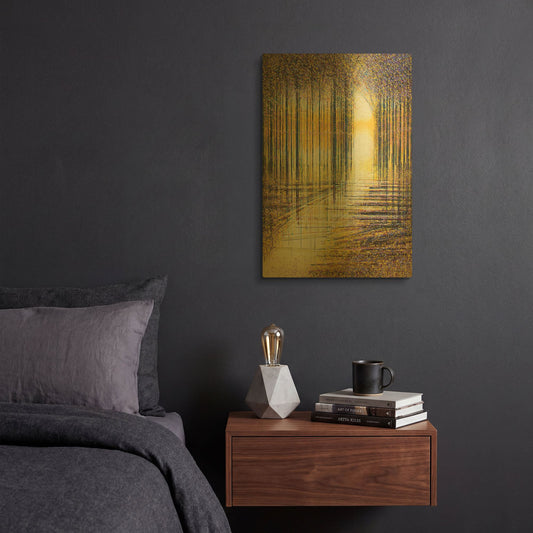'Autumn Trees in Evening Light' By Marc Todd Gold Metal Wall Art