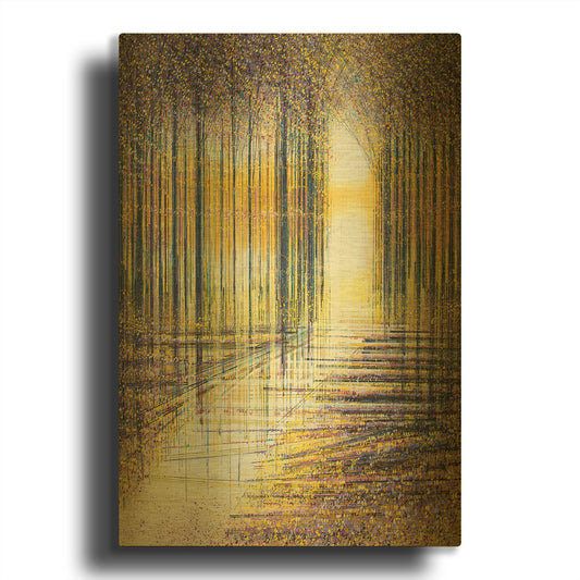 'Autumn Trees in Evening Light' By Marc Todd Gold Metal Wall Art