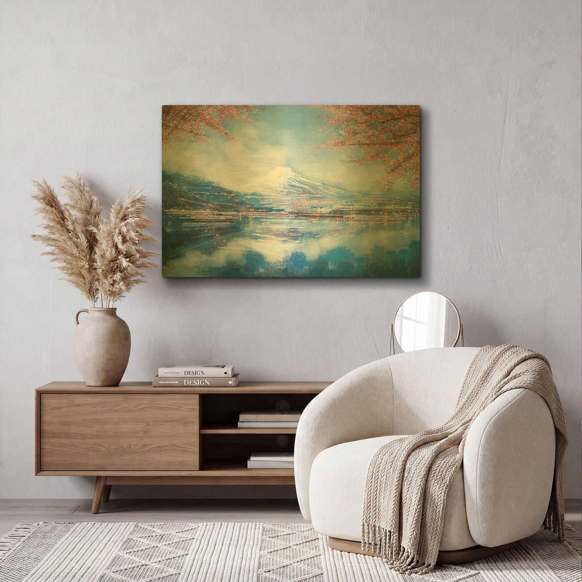 'Mount Fuji in Spring' By Marc Todd Gold Metal Wall Art