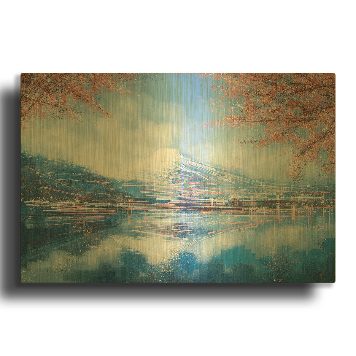 'Mount Fuji in Spring' By Marc Todd Gold Metal Wall Art