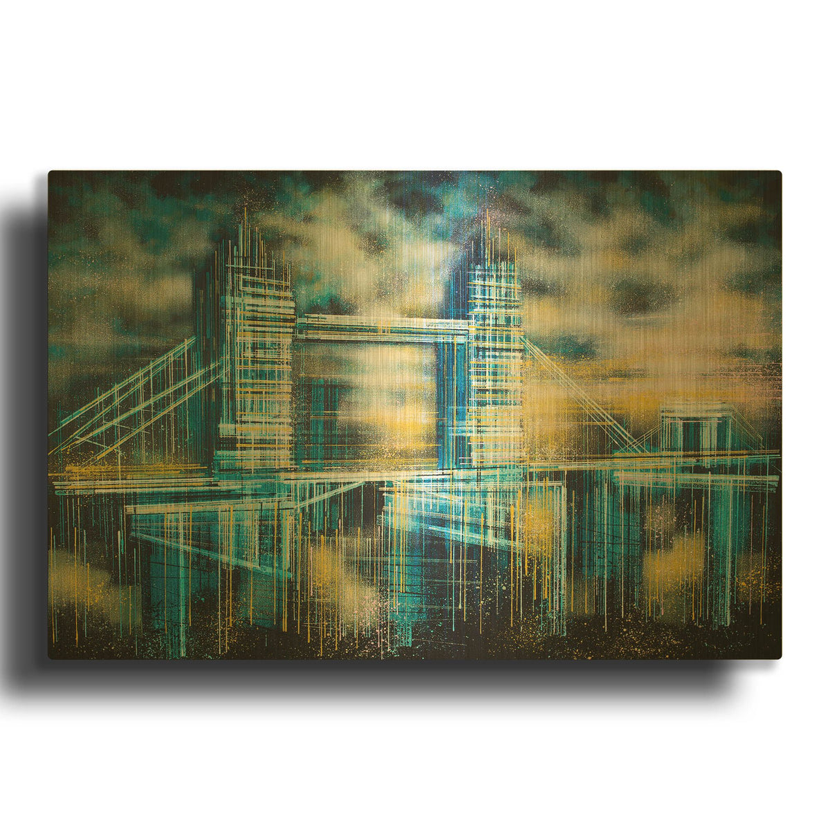 'Tower Bridge Under A Dramatic Sunset' By Marc Todd Gold Metal Wall Art
