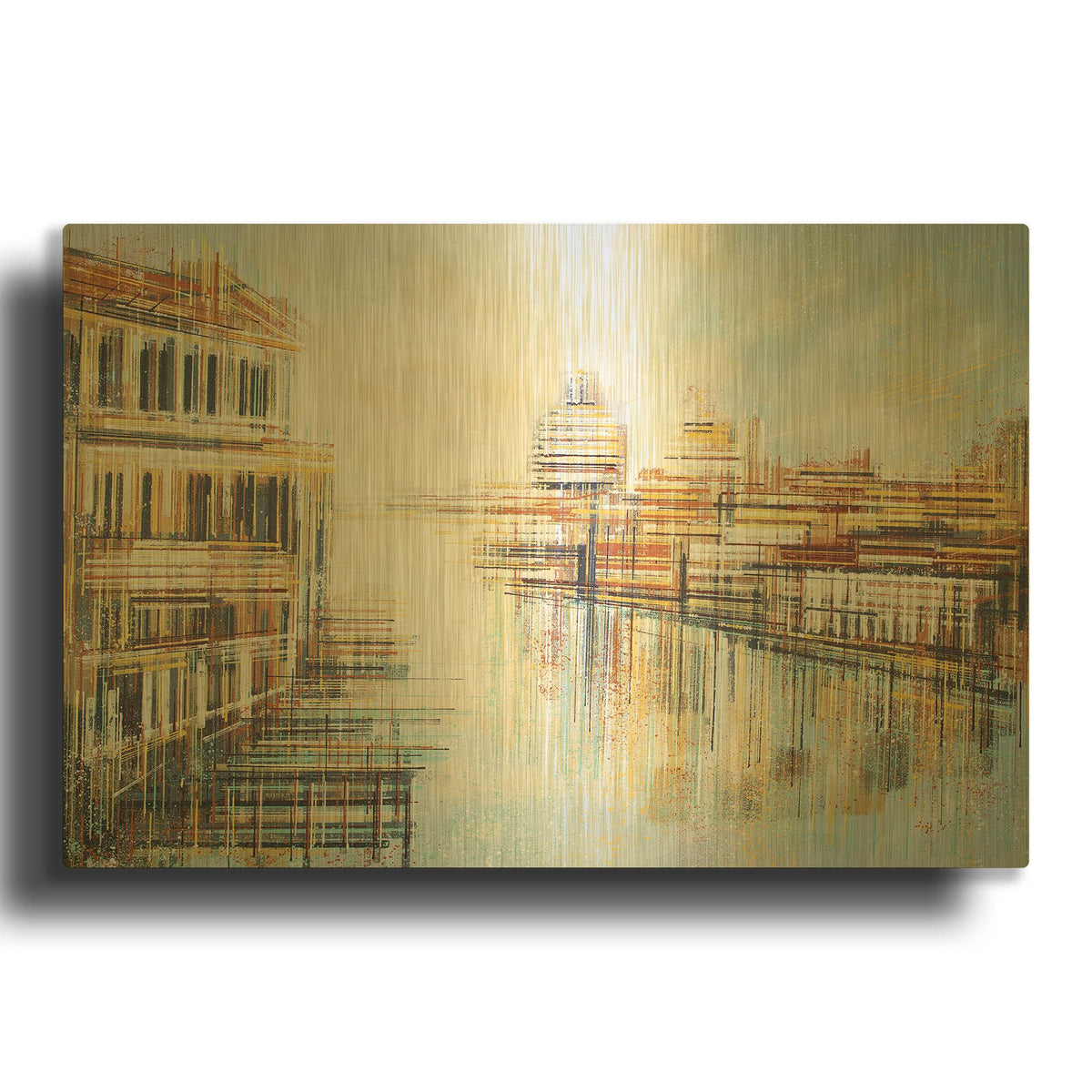 'Venice at Sunset' By Marc Todd Gold Metal Wall Art